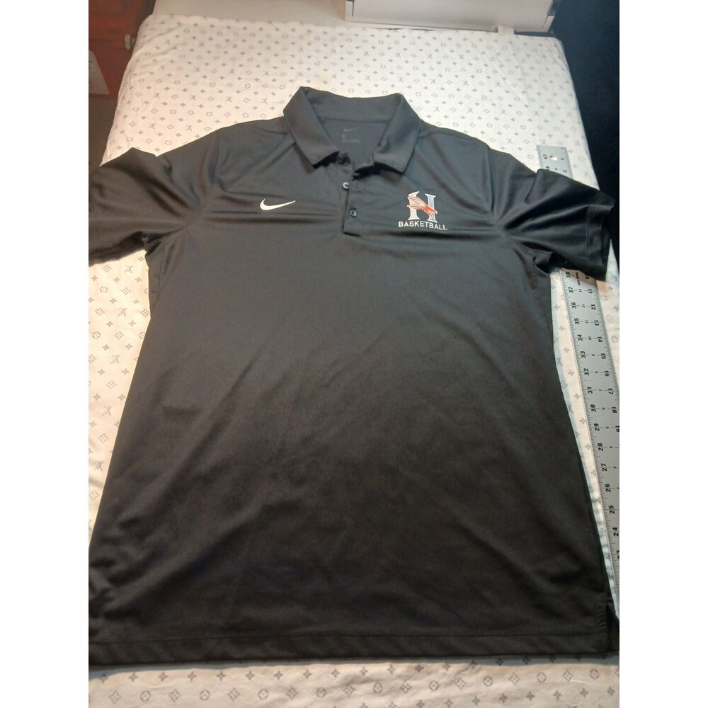 Nike Mens Large Black NBA Basketball Dri Fit Polo